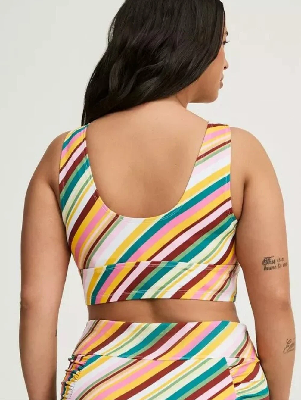 Torrid Sophia Stripe Wireless Tie-Front Bikini Top Only Women's Plus Sz 4X Nwt